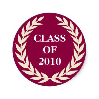 Red class of school college graduation gift tag stickers