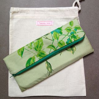 vintage scarf green clutch bag by teacosy home