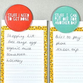 'prioritise your stuff' magnet set by bread & jam