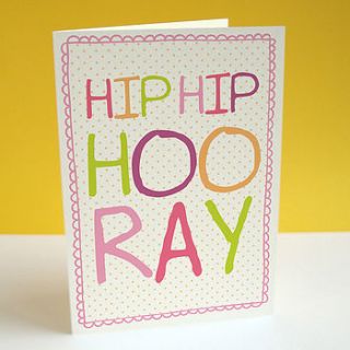 'hip hip hooray' card and envelope by sarah catherine designs