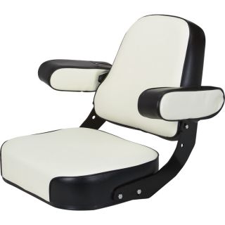 K & M Mfg Super Deluxe Seat Assembly for IH 06-66 Series Tractors — Black and White, Model# 7163  Construction   Agriculture Seats