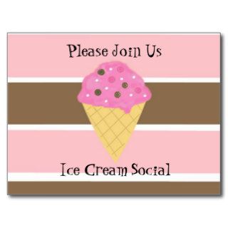 Ice Cream Social Invitation Postcards