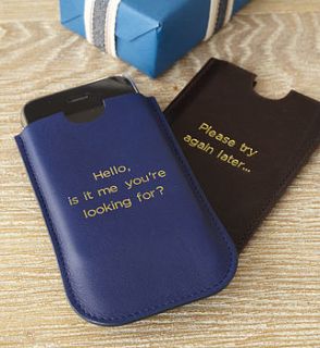 personalised leather phone case by noble macmillan