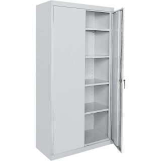Sandusky Lee Commercial Grade All Welded Steel Cabinet — 36in.W x 18in.D x 72in.H, Light Gray, Model# CA41361872-05  Storage Cabinets
