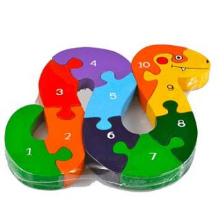 number snake wooden jigsaw puzzle by the hare and the broom