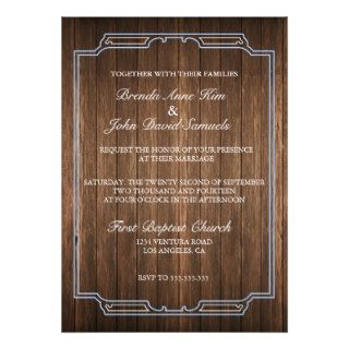 Country Rustic Wood Wedding Invitation