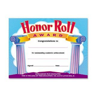 Trend Enterprises Honor Roll Award Certificate, F/ 3Rd To 8Th Grade, 8 1/2"X11"  Blank Certificates 