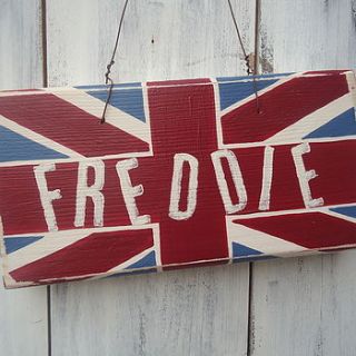 personalised union jack door sign by giddy kipper