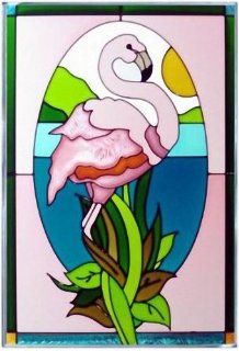 Shop Pink Flamingo Art Glass Panel 20 x 14 at the  Home Dcor Store