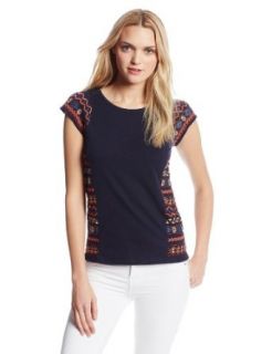 Lucky Brand Women's Side Embroidered Tank, American Navy, Small