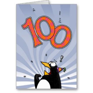 100th Birthday   Penguin Surprise Card