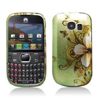 Aimo Wireless HWM636PCIMT065 Hard Snap On Image Case for Huawei Pinnacle 2 M636   Retail Packaging   Green/Flowers and Butterfly Cell Phones & Accessories
