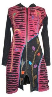 Agan Traders Women's Patch Razor Cut Embroidered Funky Boho Long Jacket Quilted Lightweight Jackets