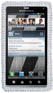 DECORO FDMOTXT862IM335 Motorola Xt862/Droid 3 Premium Full Diamond Protector Case   1 Pack   Retail Packaging   Dragonflies On Silver Cell Phones & Accessories