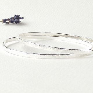 textured silver bangle by silversynergy