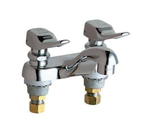 Chicago Faucets 802 V336CP Deck Mount Metering Faucet with 4 Inch Integral Spout, Chrome   Faucet And Valve Washers  