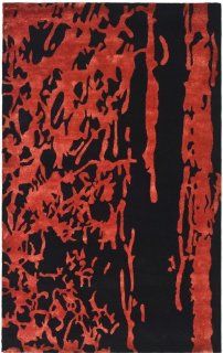 Safavieh Soho Collection SOH326B Handmade Black and Red New Zealand Wool Area Rug, 3 Feet 6 Inch by 5 Feet 6 Inch  