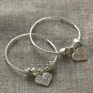 silver sweetheart hoop earrings by lily belle