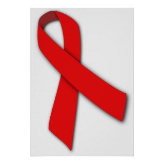 Red Solidarity Ribbon of People Living with AIDS Posters