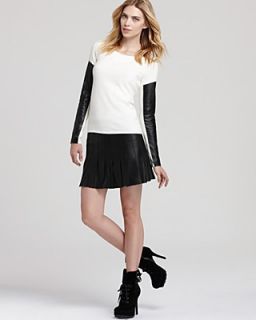 Aiko Sweater & Leather Skirt's