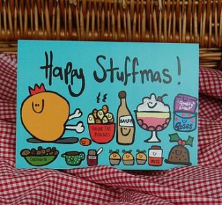 happy stuffmas christmas greetings card by peas in a pod