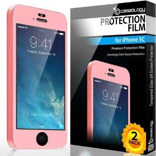 [2 Pack] Caseology iPhone 5C Crystal Clear HD Clarity Front Color Screen Protector (Pink) [Made in Korea] + [Lifetime Warranty] (for Verizon, AT&T Sprint, T mobile, Unlocked) Cell Phones & Accessories
