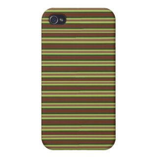 Metallic Crimped Brown Stripes iPhone 4 Cases