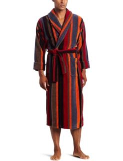 Majestic International Men's Napa Terry Velour Shawl Robe, Multi stripe, Small/Medium at  Mens Clothing store