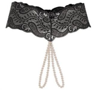 Lady Calston Lady Calston Pearl Thong, Black, Regular Health & Personal Care