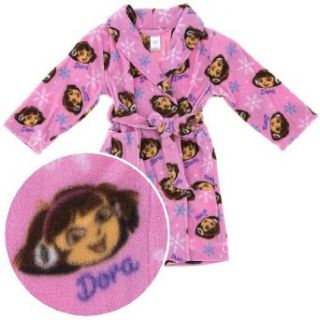 Dora the Explorer Pink Bath Robe for Girls 8 Bathrobes Clothing