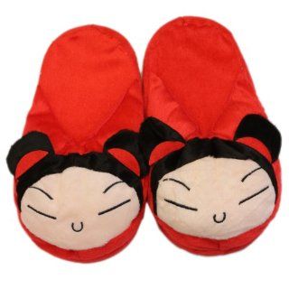Red Pucca Plush Slippers   Pucca Slippers Toys & Games