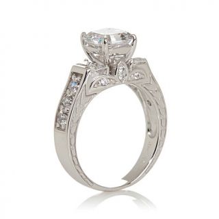 2.94ct Absolute™ Square with Round and Baguette Sides Sterling Silver Rin