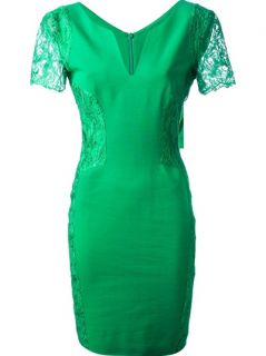 Emilio Pucci Lace Insert Fitted Dress   Luisa World