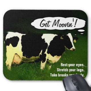 Get Moovin Funny Cow Office Reminder Mouse Pads