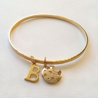 personalised moon and back bangle by belle ami