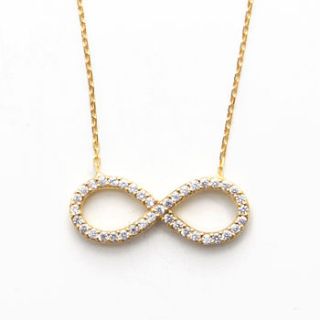 infinity necklace with crystals by monte jewellery