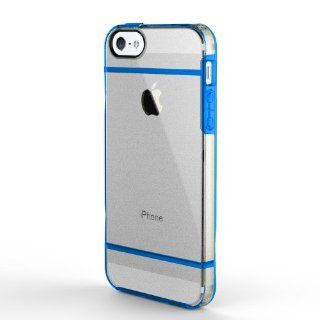 Pinlo Rainbow Series PP TPU Dual Tone Blue Case Back Cover for iPhone 5 5S Cell Phones & Accessories