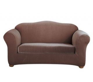 Sure Fit Two Piece Stretch Pinstripe Sofa —