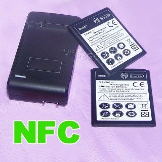 2 x 3000mAh NFC Samsung Galaxy S4, GT I9500 ,SGH I337 Li ion Replacement Batteries with Travel Charger Cell Phones & Accessories
