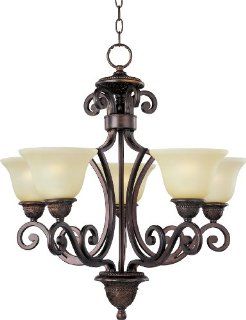Maxim 11244SVOI Symphony Single Tier Chandelier with 5 Lights   36" Chain Included, Oil Rubbed Bronze / Soft Vanilla    