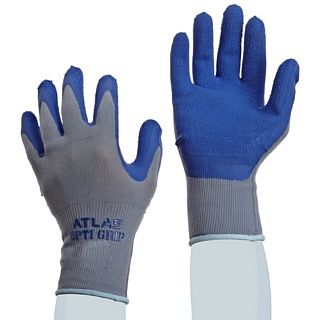 Showa Best 340 Atlas Opti Grip Palm Coating Natural Rubber Glove, Engineered Nylon Liner, General Purpose Work, Large (Pack of 12 Pairs)