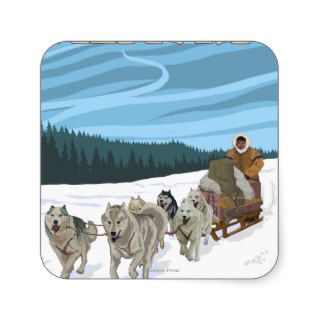 Dog Sledding Scene   Denali Nat'l Park, Alaska Sticker