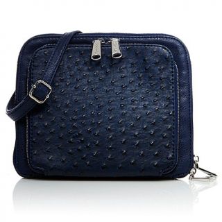 co lab by Christopher Kon Ostrich Embossed Crossbody Bag