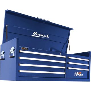 Homak H2PRO 56in. 7-Drawer Top Tool Chest — Blue, 55 3/4in.W x 21 3/4in.D x 20 3/4in.H, Model# BL02056071  Tool Chests