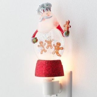 Gingerbread Chef Santa Claus with Glitter Globe Belly Night Light   Gingerbread Decorations  