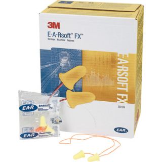 3M E-A-Rsoft FX Corded Earplugs — 100 Pairs, Model# 312-1274  Hearing Protection