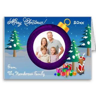 Personalized Christmas Ornament Photo Card 6 Greeting Card