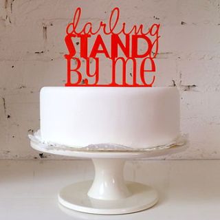 'darling stand by me' wedding cake topper by miss cake
