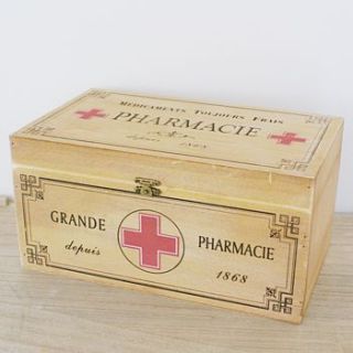 wooden pharmacie first aid box by the chic country home