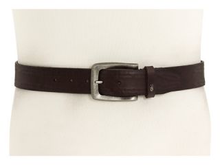 John Varvatos 38mm Strap with Leather Covered Hand Stitch Brown Leather/Nickel